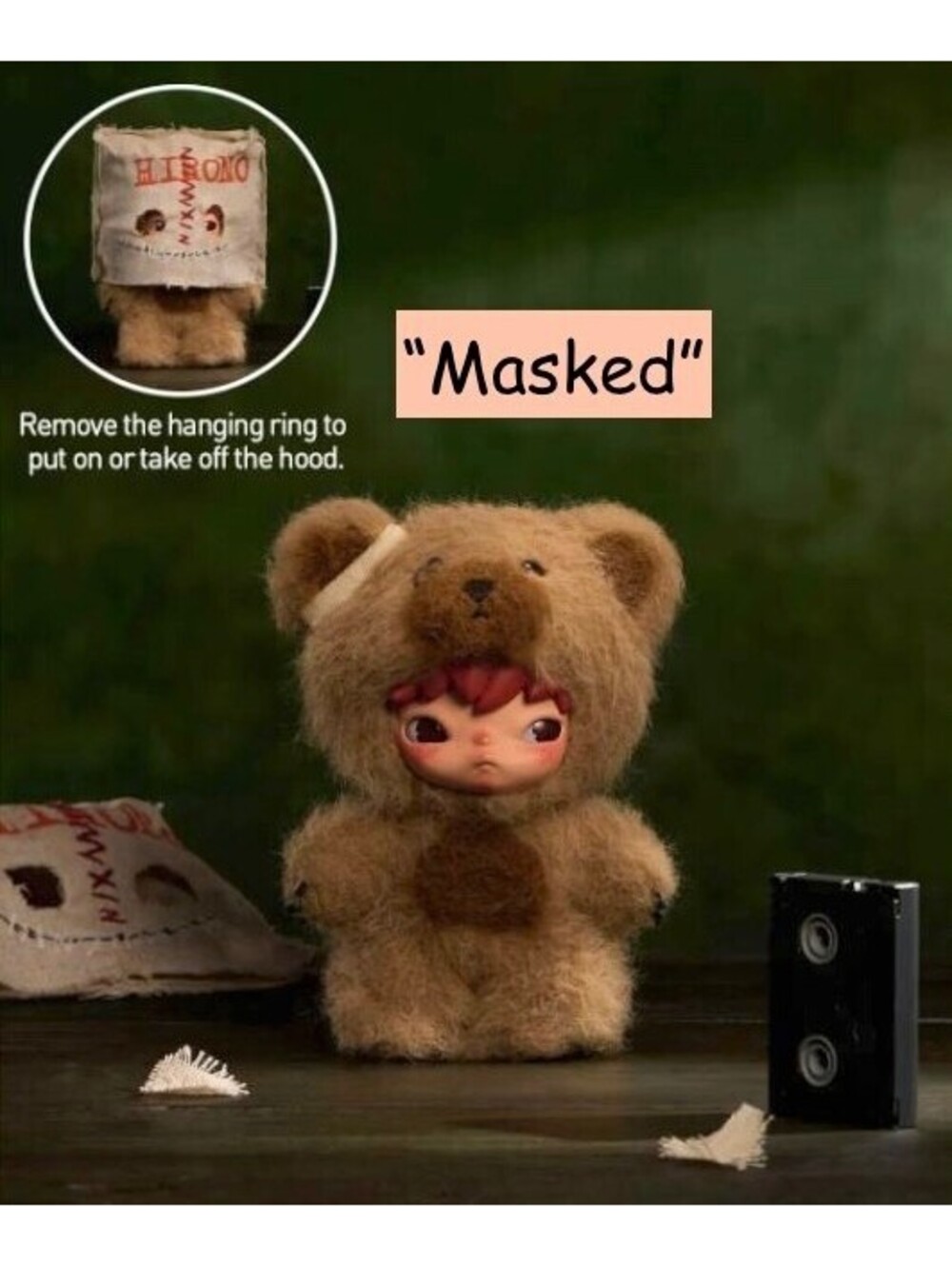 POP MART x Hirono After Dark Series Plush Pendant Confirmed Figure "Masked"
